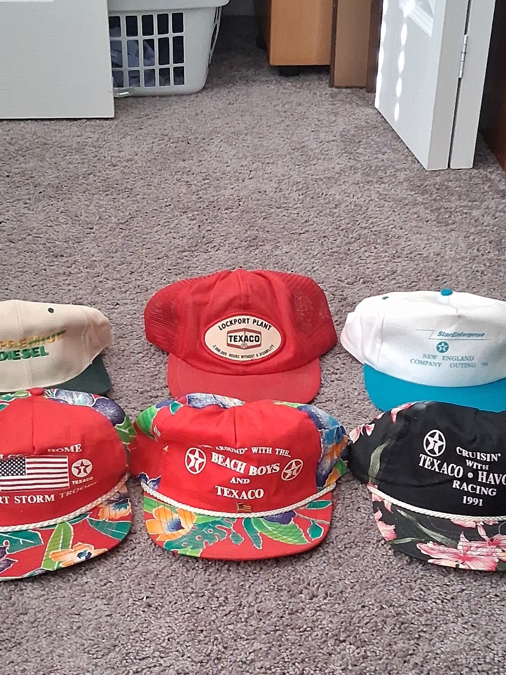 6 Texaco Gas & Oil Rare Vintage 90s Promo Hats Desert Storm Beach Boys Havoline